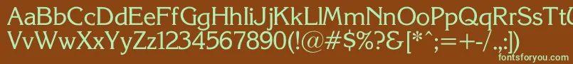 KorinnaSuRegular Font – Green Fonts on Brown Background