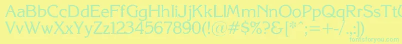 KorinnaSuRegular Font – Green Fonts on Yellow Background