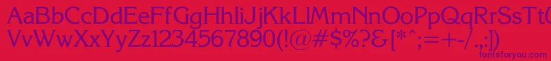 KorinnaSuRegular-Schriftart – Violette Schriften auf rotem Hintergrund
