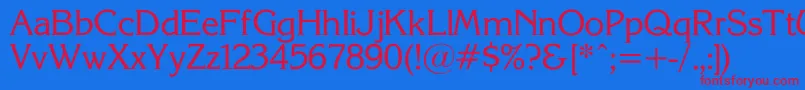 KorinnaSuRegular-Schriftart – Rote Schriften auf blauem Hintergrund