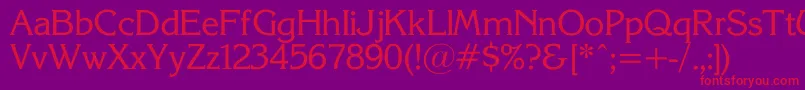 KorinnaSuRegular Font – Red Fonts on Purple Background