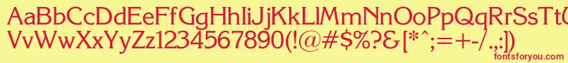 KorinnaSuRegular Font – Red Fonts on Yellow Background