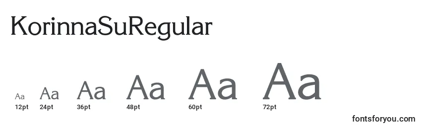 Размеры шрифта KorinnaSuRegular
