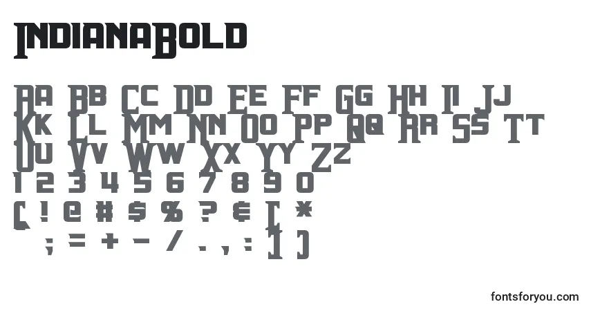 Шрифт IndianaBold – алфавит, цифры, специальные символы