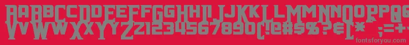 フォントIndianaBold – 赤い背景に灰色の文字