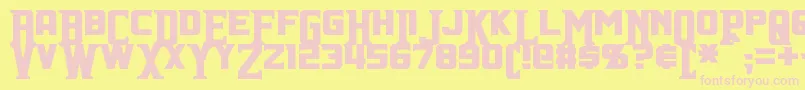 IndianaBold Font – Pink Fonts on Yellow Background