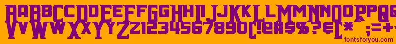 IndianaBold-fontti – violetit fontit oranssilla taustalla