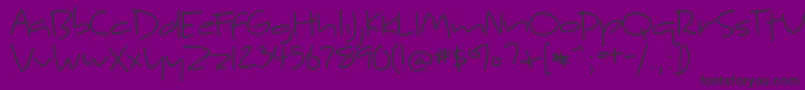 BmdKyneMorgan-Schriftart – Schwarze Schriften auf violettem Hintergrund