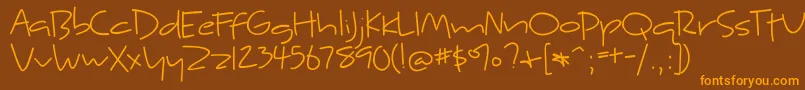 BmdKyneMorgan Font – Orange Fonts on Brown Background