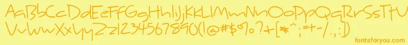 BmdKyneMorgan Font – Orange Fonts on Yellow Background