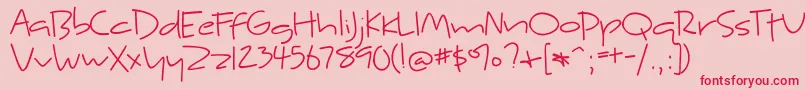 BmdKyneMorgan Font – Red Fonts on Pink Background