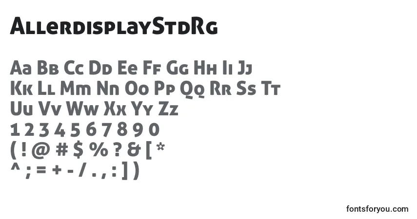 Шрифт AllerdisplayStdRg – алфавит, цифры, специальные символы