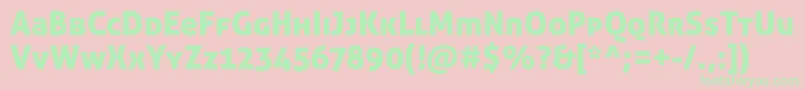 Fonte AllerdisplayStdRg – fontes verdes em um fundo rosa