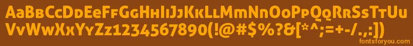 Więcej informacji o czcionce AllerdisplayStdRg Czcionka AllerdisplayStdRg – pomarańczowe czcionki na brązowym tle