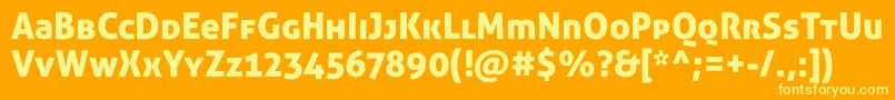 Fonte AllerdisplayStdRg – fontes amarelas em um fundo laranja
