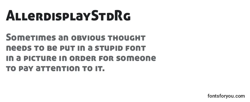 Review of the AllerdisplayStdRg Font