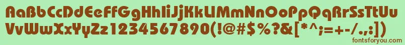 Шрифт BaronblackdbBold – коричневые шрифты на зелёном фоне