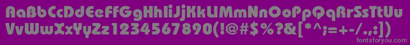 フォントBaronblackdbBold – 紫の背景に灰色の文字