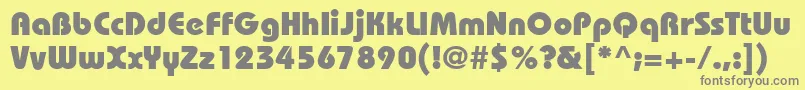 フォントBaronblackdbBold – 黄色の背景に灰色の文字