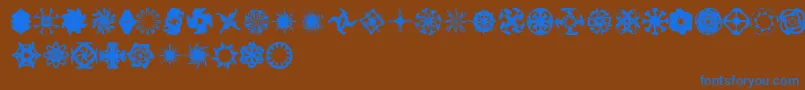 フォントOddbats – 茶色の背景に青い文字
