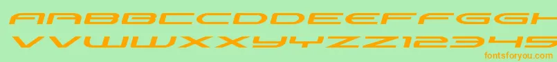 Antietamxtraexpandital Font – Orange Fonts on Green Background