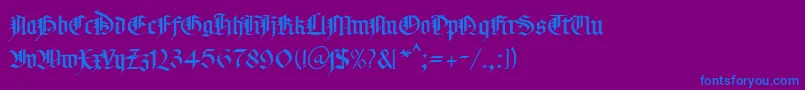 KlGotic2Db Font – Blue Fonts on Purple Background