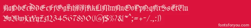 KlGotic2Db Font – Pink Fonts on Red Background