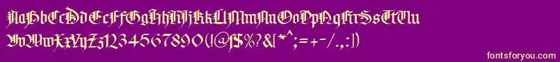 KlGotic2Db Font – Yellow Fonts on Purple Background