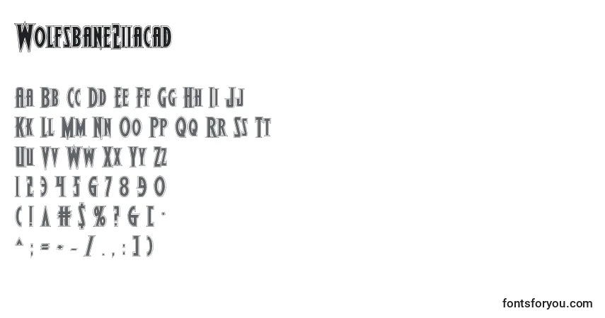 Czcionka Wolfsbane2iiacad – alfabet, cyfry, specjalne znaki
