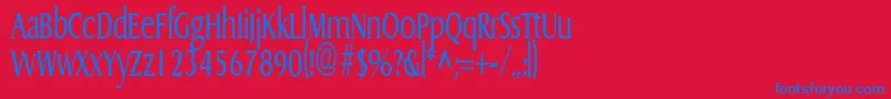 GriffoncondensedRegular Font – Blue Fonts on Red Background