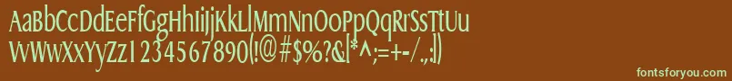 GriffoncondensedRegular Font – Green Fonts on Brown Background