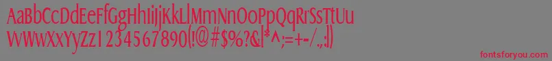 フォントGriffoncondensedRegular – 赤い文字の灰色の背景