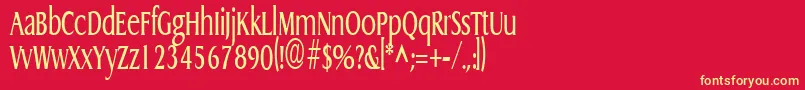 GriffoncondensedRegular Font – Yellow Fonts on Red Background