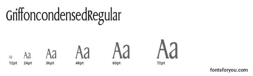 GriffoncondensedRegular Font Sizes