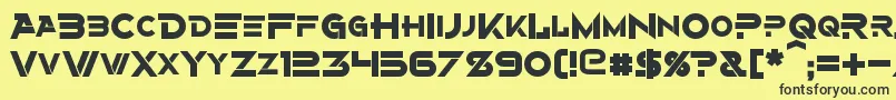 フォントAlternityBold – 黒い文字の黄色い背景