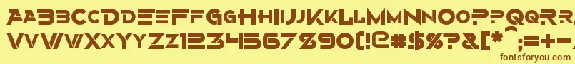 フォントAlternityBold – 茶色の文字が黄色の背景にあります。