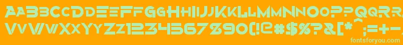 AlternityBold-Schriftart – Grüne Schriften auf orangefarbenem Hintergrund