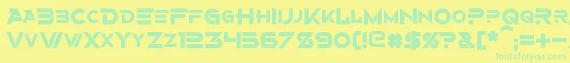 Czcionka AlternityBold – zielone czcionki na żółtym tle