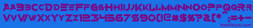 フォントAlternityBold – 紫色のフォント、青い背景