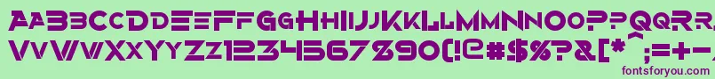 AlternityBold-Schriftart – Violette Schriften auf grünem Hintergrund