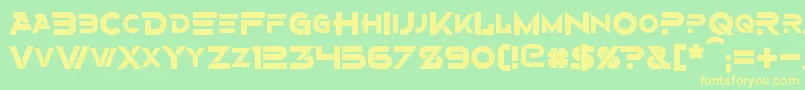 AlternityBold-Schriftart – Gelbe Schriften auf grünem Hintergrund