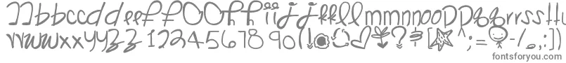 Kangaroosong-fontti – harmaat kirjasimet valkoisella taustalla