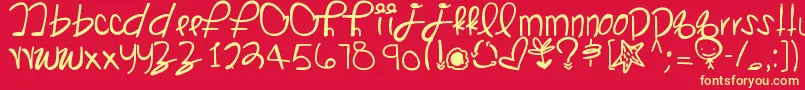 Kangaroosong Font – Yellow Fonts on Red Background