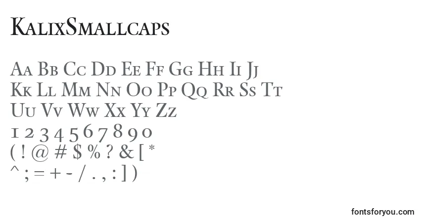 Schriftart KalixSmallcaps – Alphabet, Zahlen, spezielle Symbole