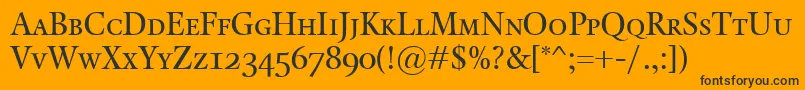 KalixSmallcaps Font – Black Fonts on Orange Background