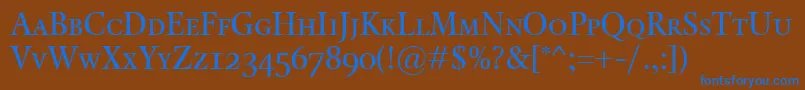 KalixSmallcaps Font – Blue Fonts on Brown Background