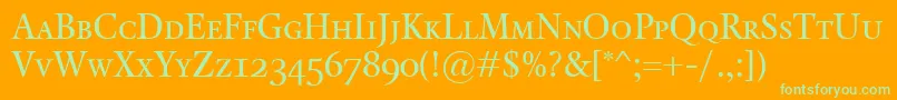 KalixSmallcaps Font – Green Fonts on Orange Background