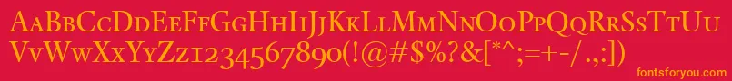 KalixSmallcaps Font – Orange Fonts on Red Background