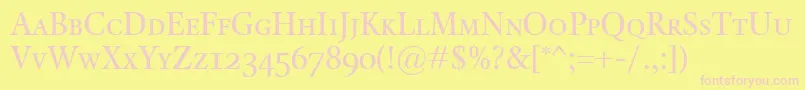 Fonte KalixSmallcaps – fontes rosa em um fundo amarelo