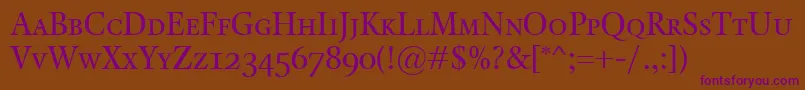 KalixSmallcaps Font – Purple Fonts on Brown Background